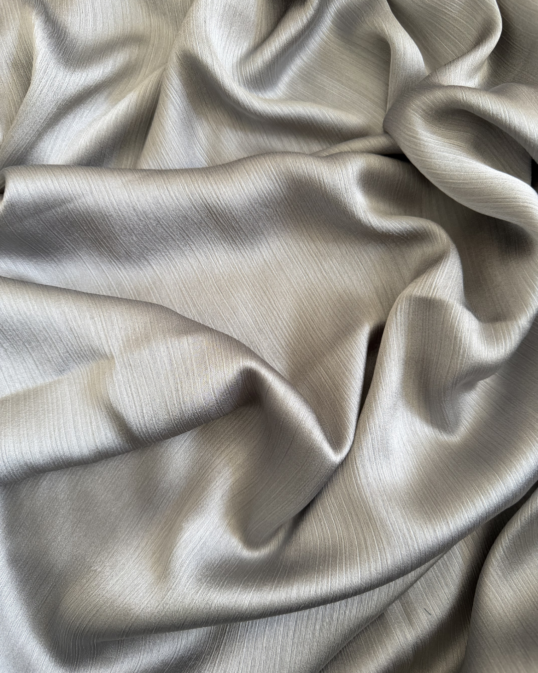 Muna Satin Crinkle Hijab – Silver