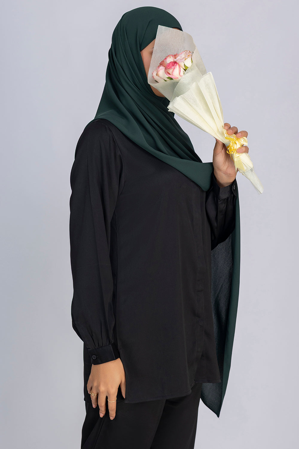 Opaque Chiffon Hijab- Dark Green