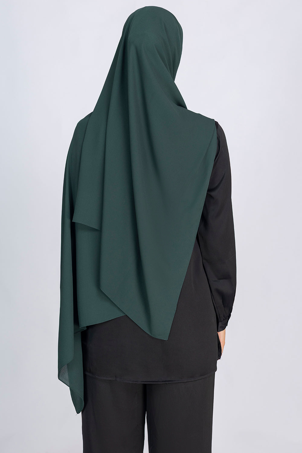 Opaque Chiffon Hijab- Dark Green