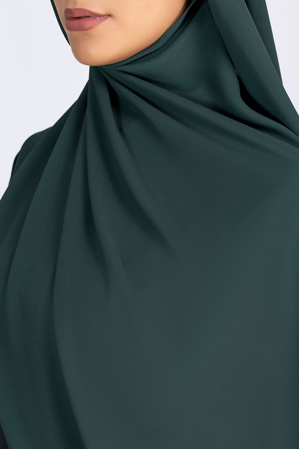 Opaque Chiffon Hijab- Dark Green