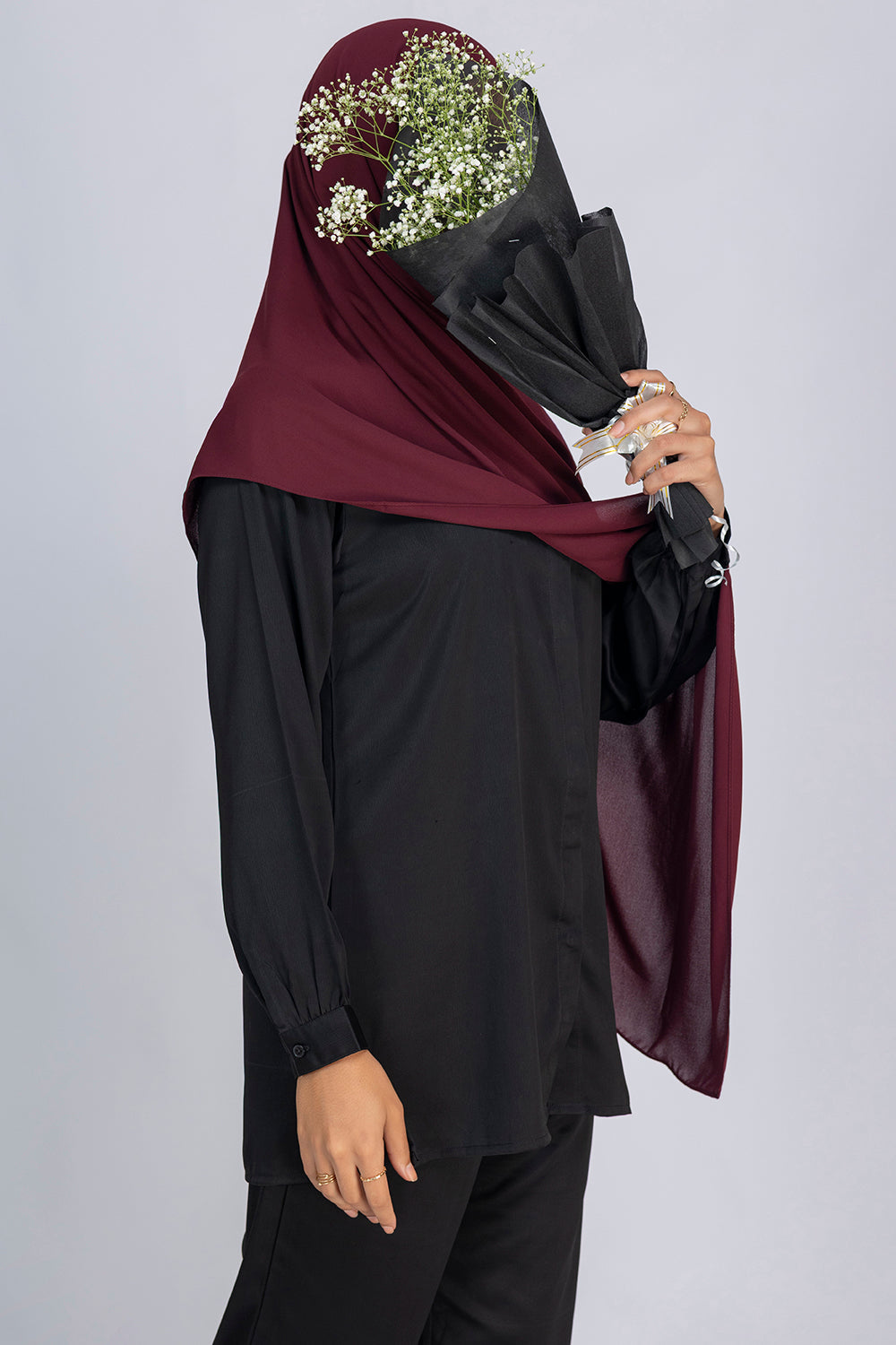 Opaque Chiffon Hijab- Plum