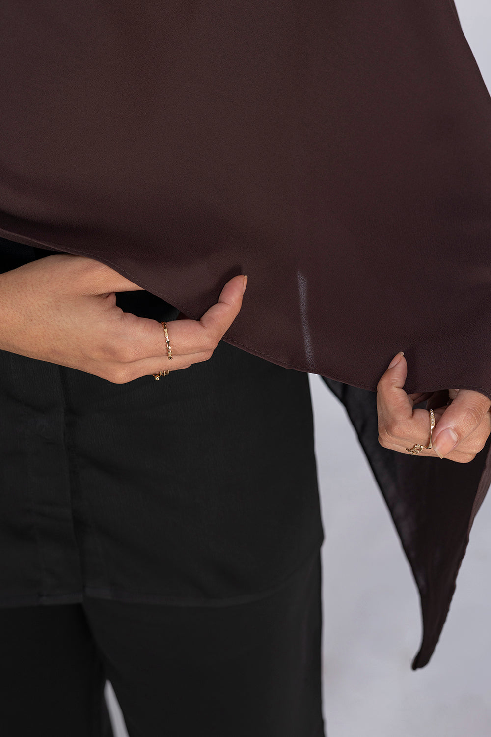 Opaque Chiffon Hijab- Dark Brown