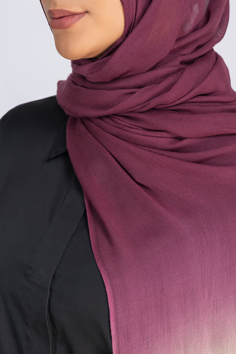 Modal Ombre Hijab- Rich Plum Mink