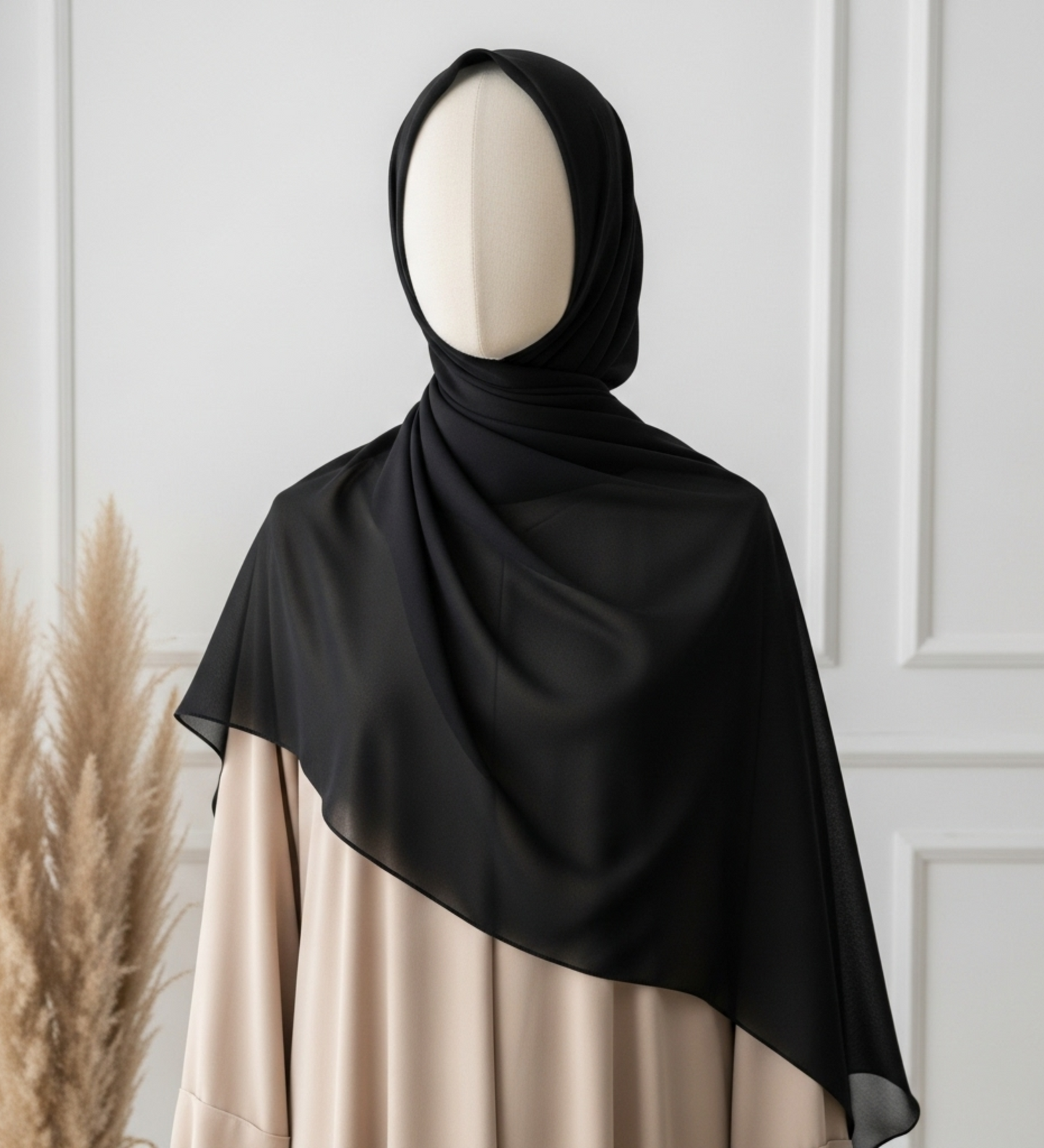 Premium Chiffon Hijab - Black