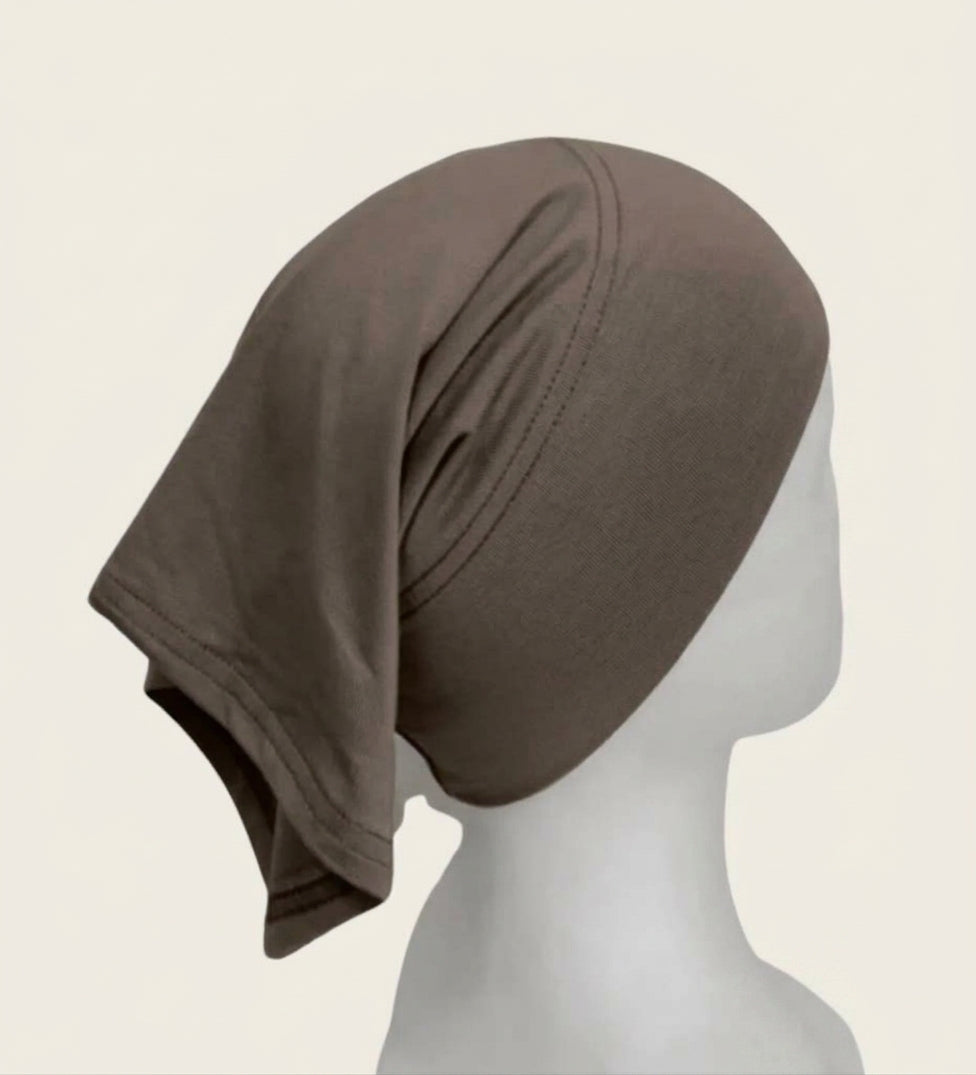 Bamboo Jersey Tube Hijab Cap- Brown