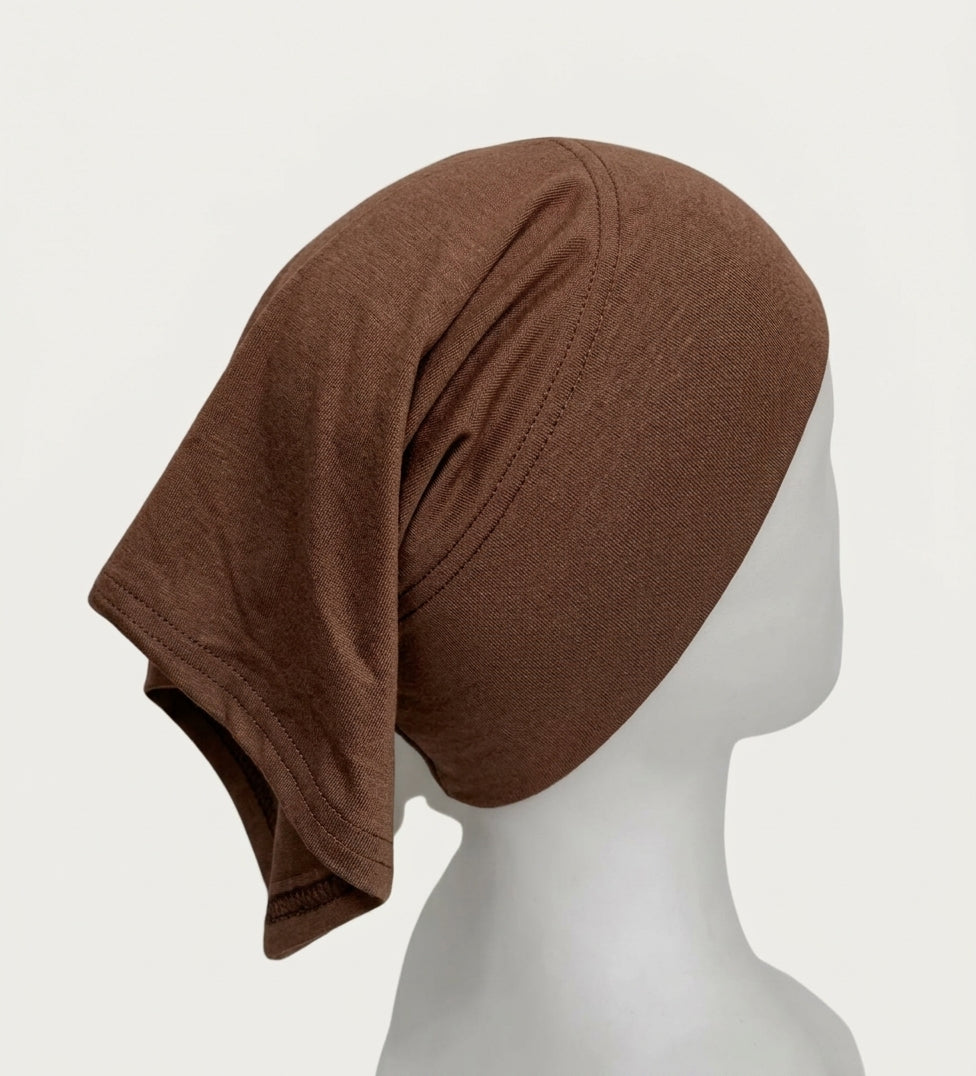 Bamboo Jersey Tube Hijab Cap- Dark Brown