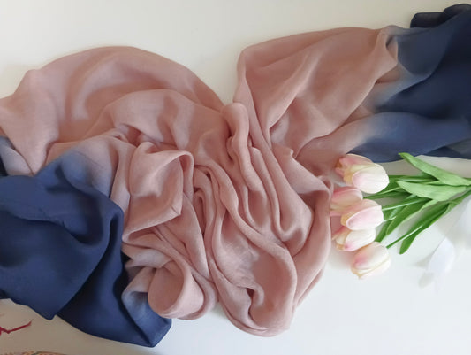 Modal Ombre Hijab- Latte Navy