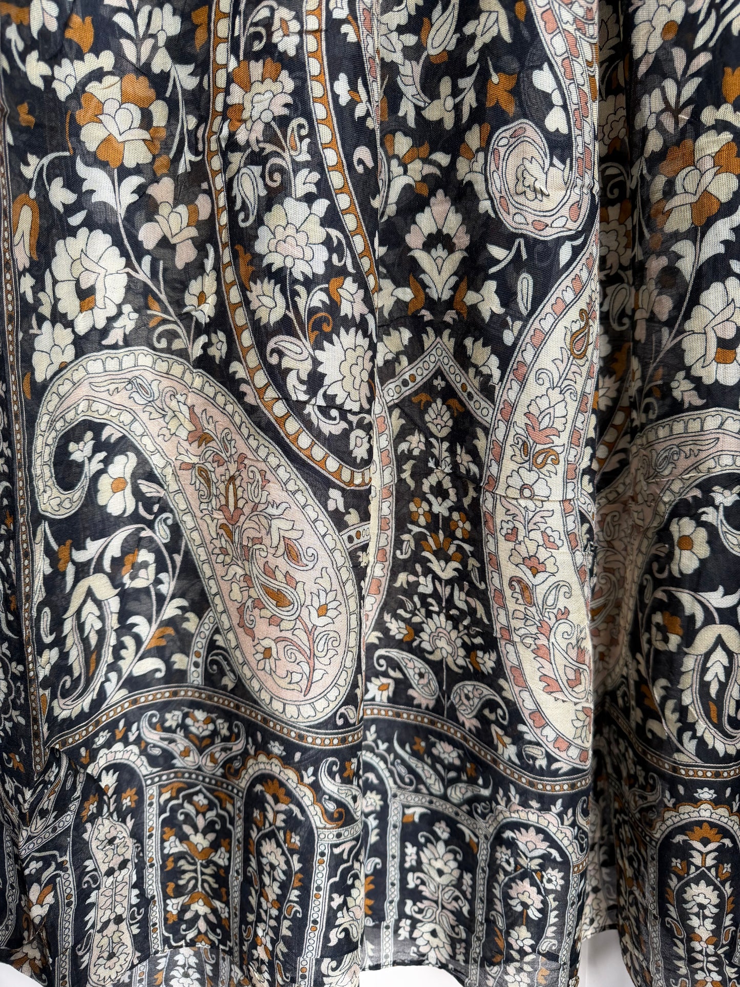 Black & Beige Paisley Print Modal Hijab