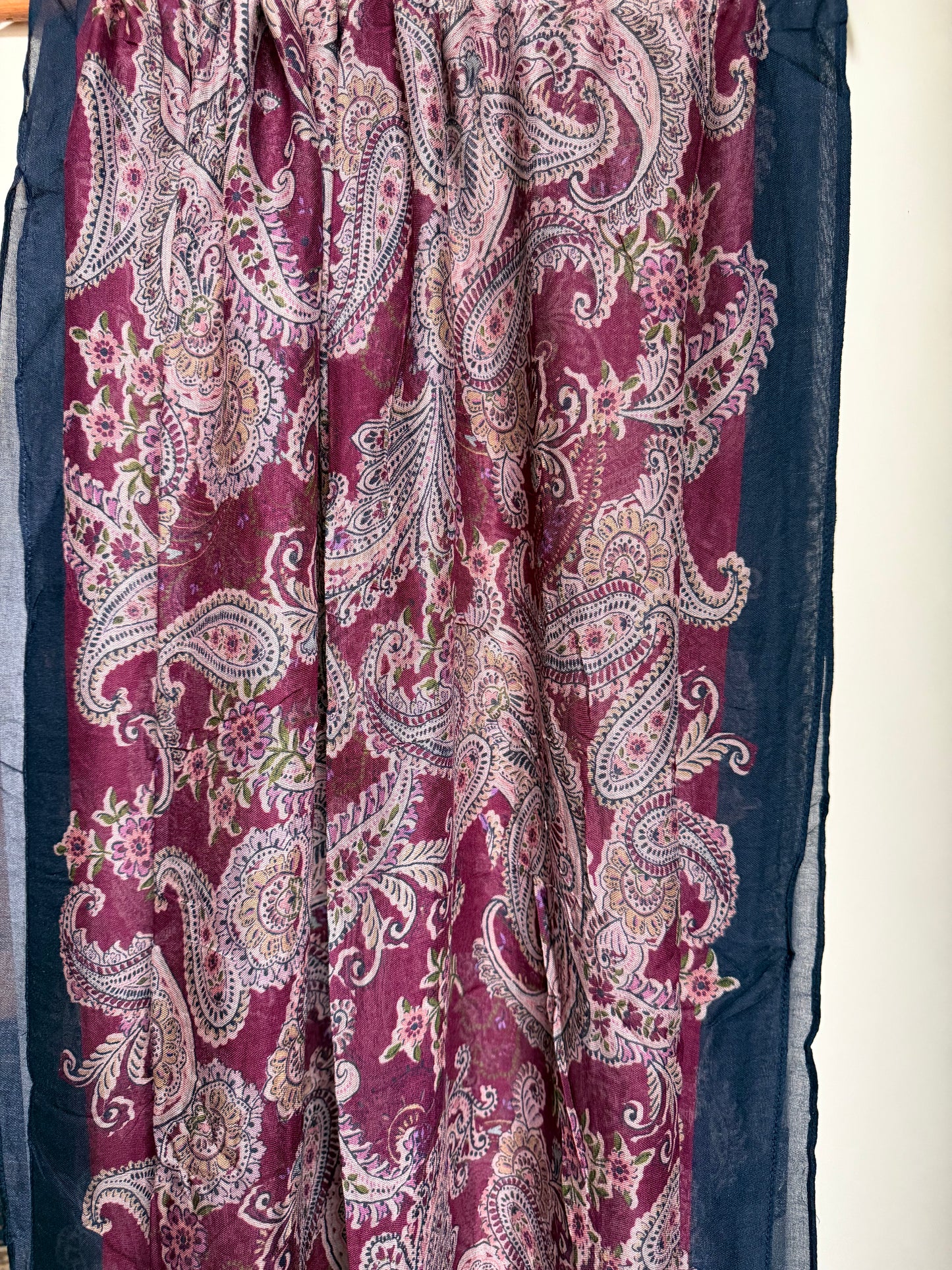 Deep Plum Paisley Modal Hijab