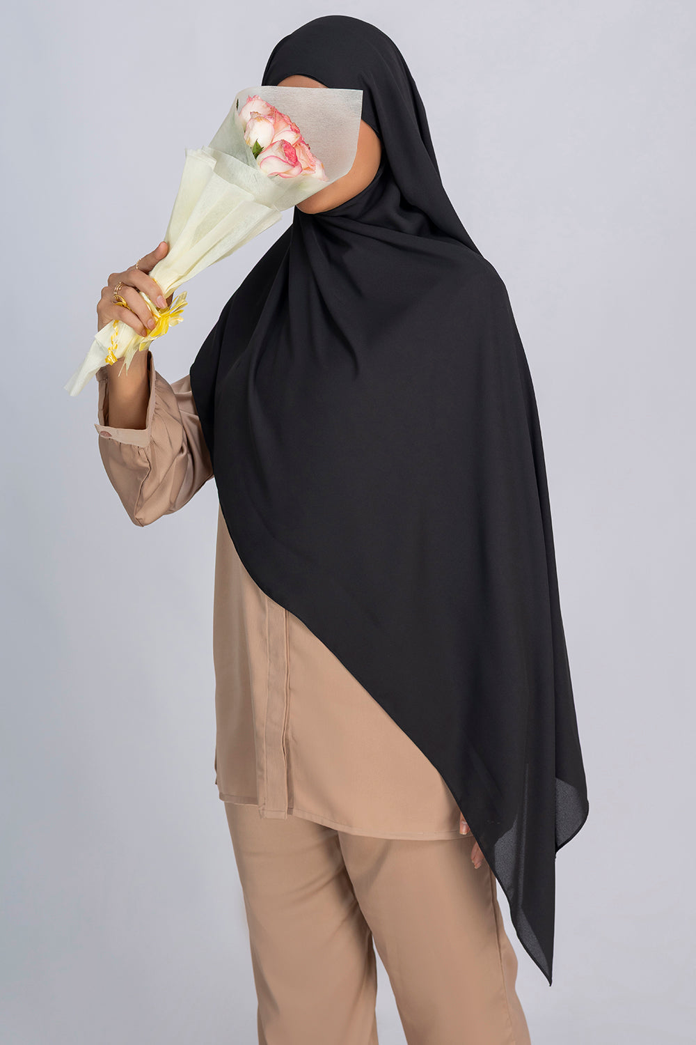 Opaque Chiffon Hijab- Black
