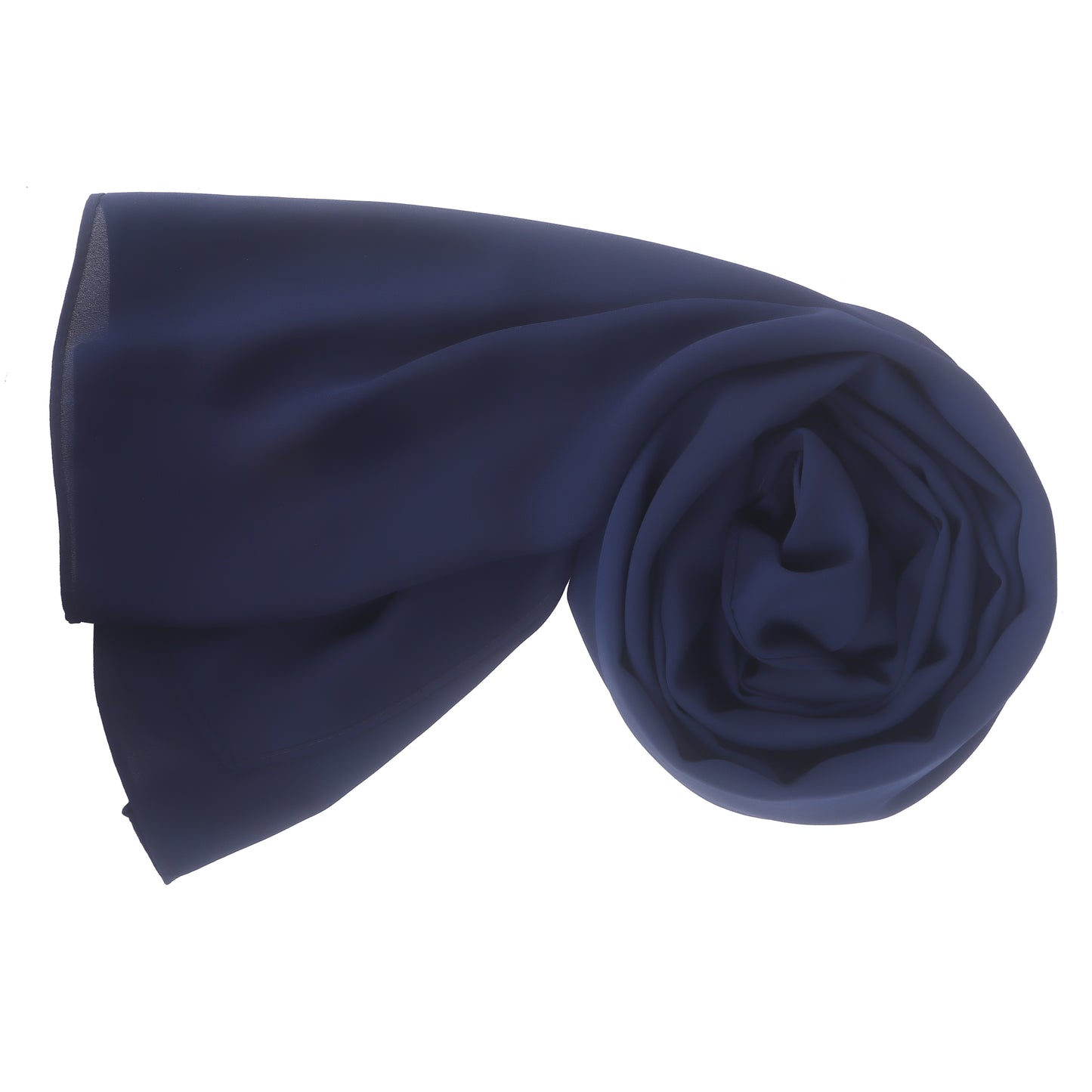 Premium chiffon hijab in Dark Navy – deep, elegant shade with a lightweight, flowing drape perfect for formal and casual wear