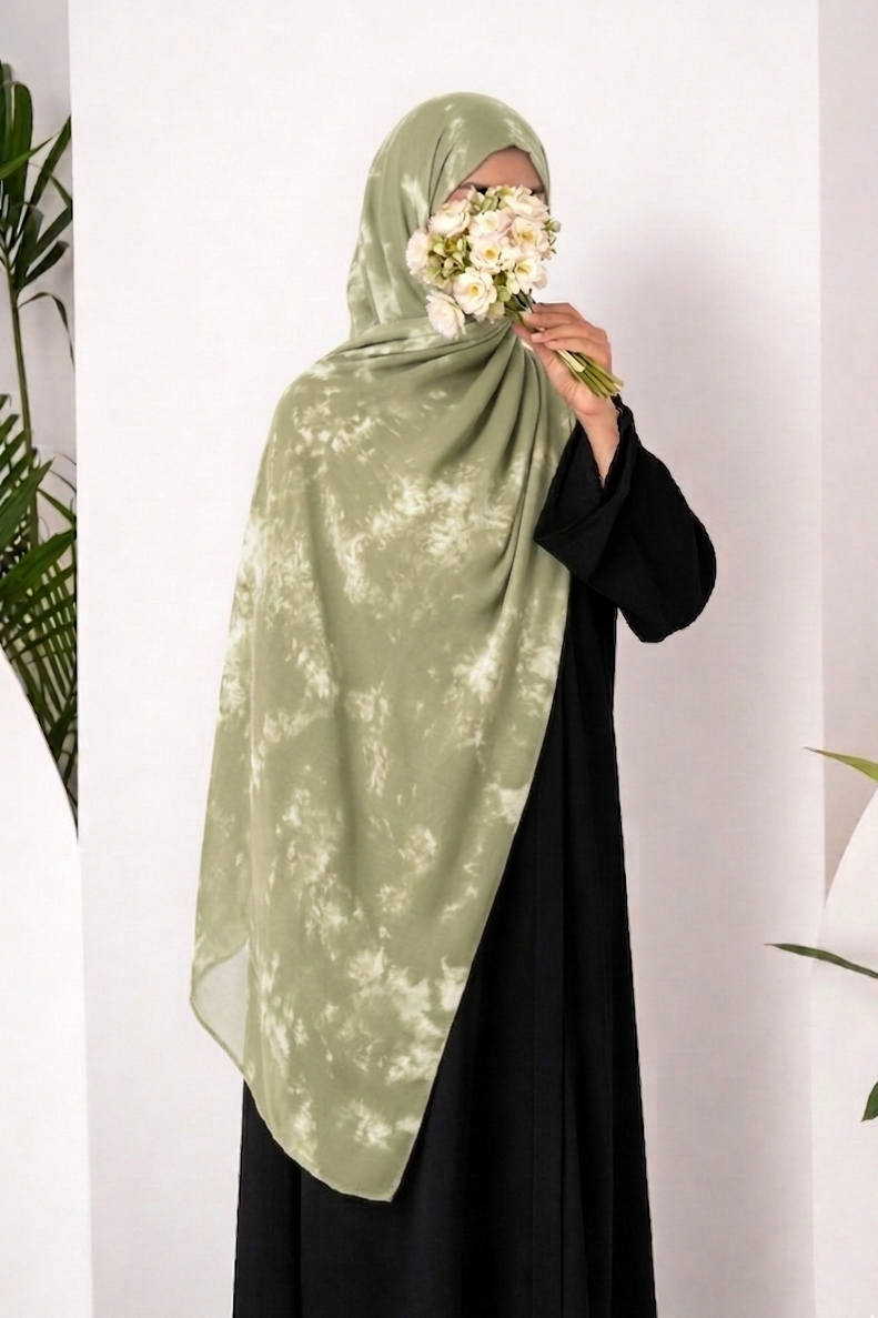 Modal Tie Dye Hijab - Sage
