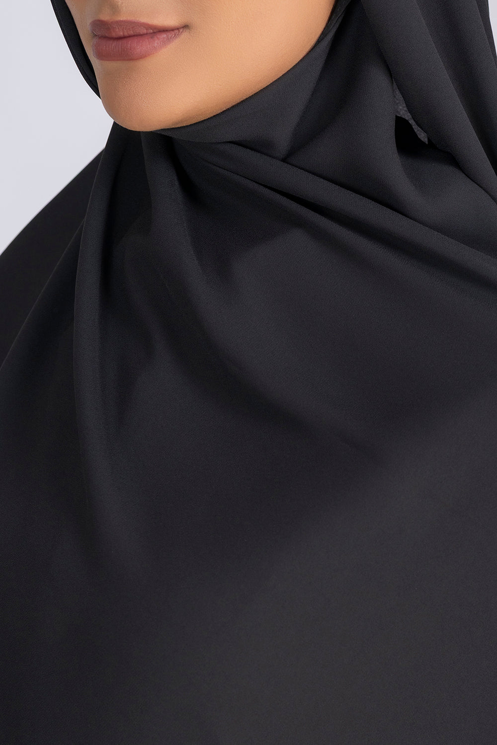 Opaque Chiffon Hijab- Black