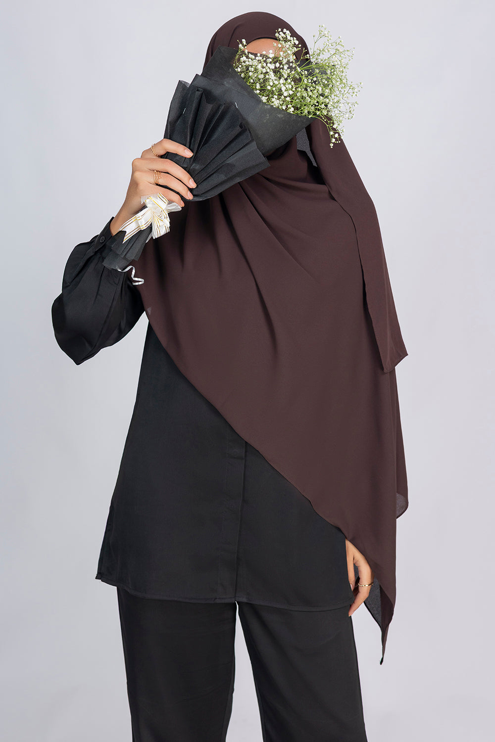 Opaque Chiffon Hijab- Dark Brown