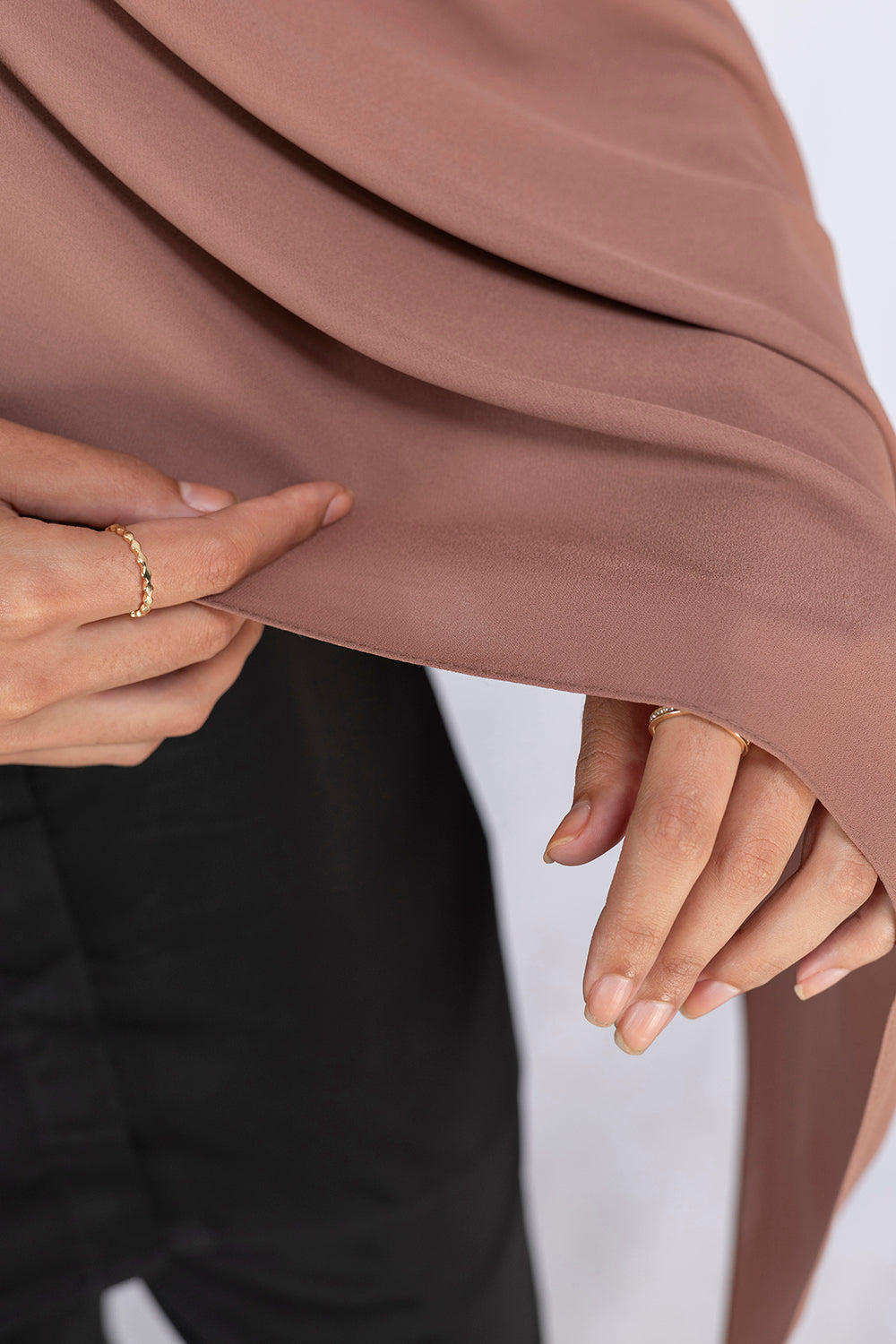 Opaque Chiffon Hijab - Light Brown