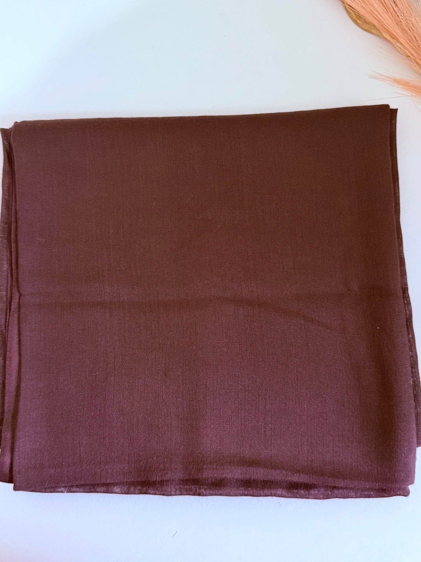 Chocolate Brown Cotton Rayon Hijab – Extra Large, Soft & Breathable