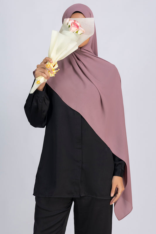Opaque Chiffon Hijab- Dusty Purple