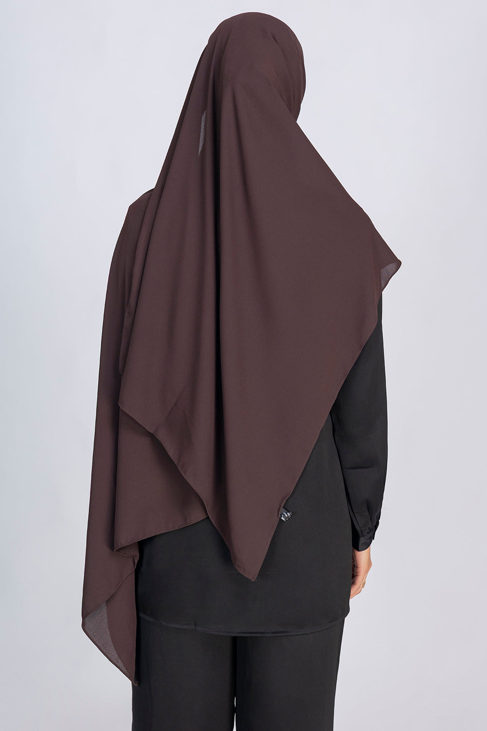 Opaque Chiffon Hijab- Dark Brown