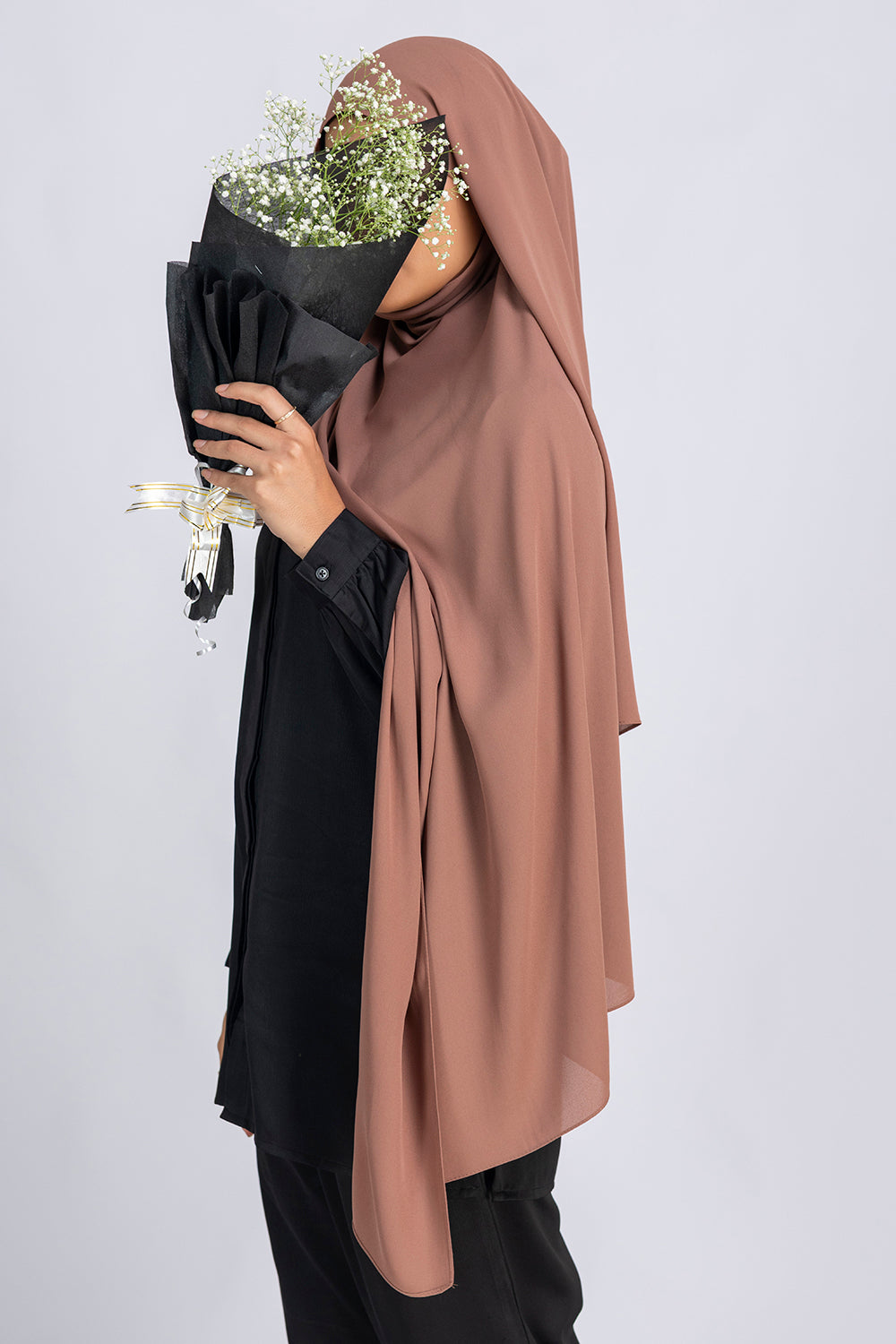 Opaque Chiffon Hijab - Light Brown