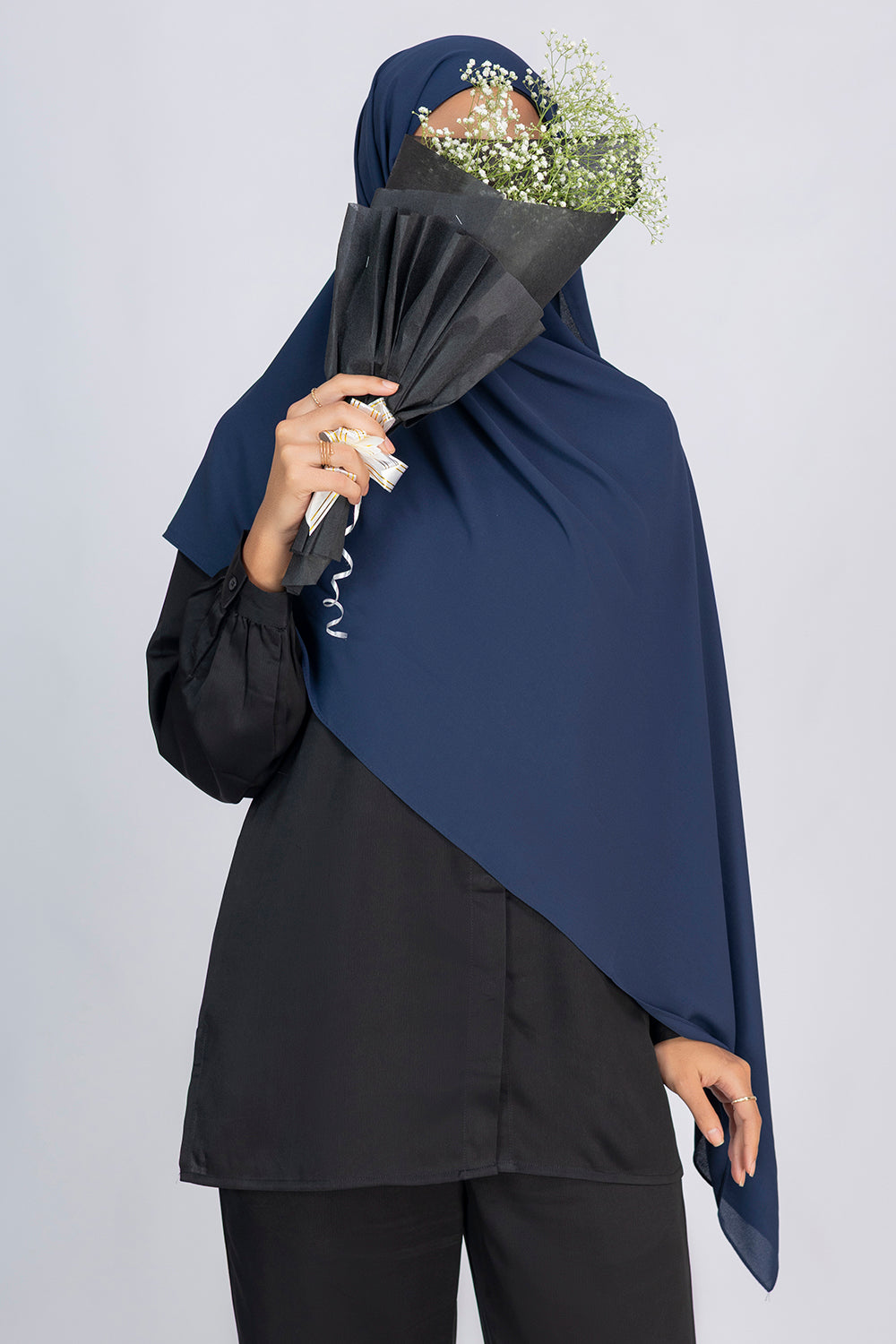 Opaque Chiffon Hijab - Navy