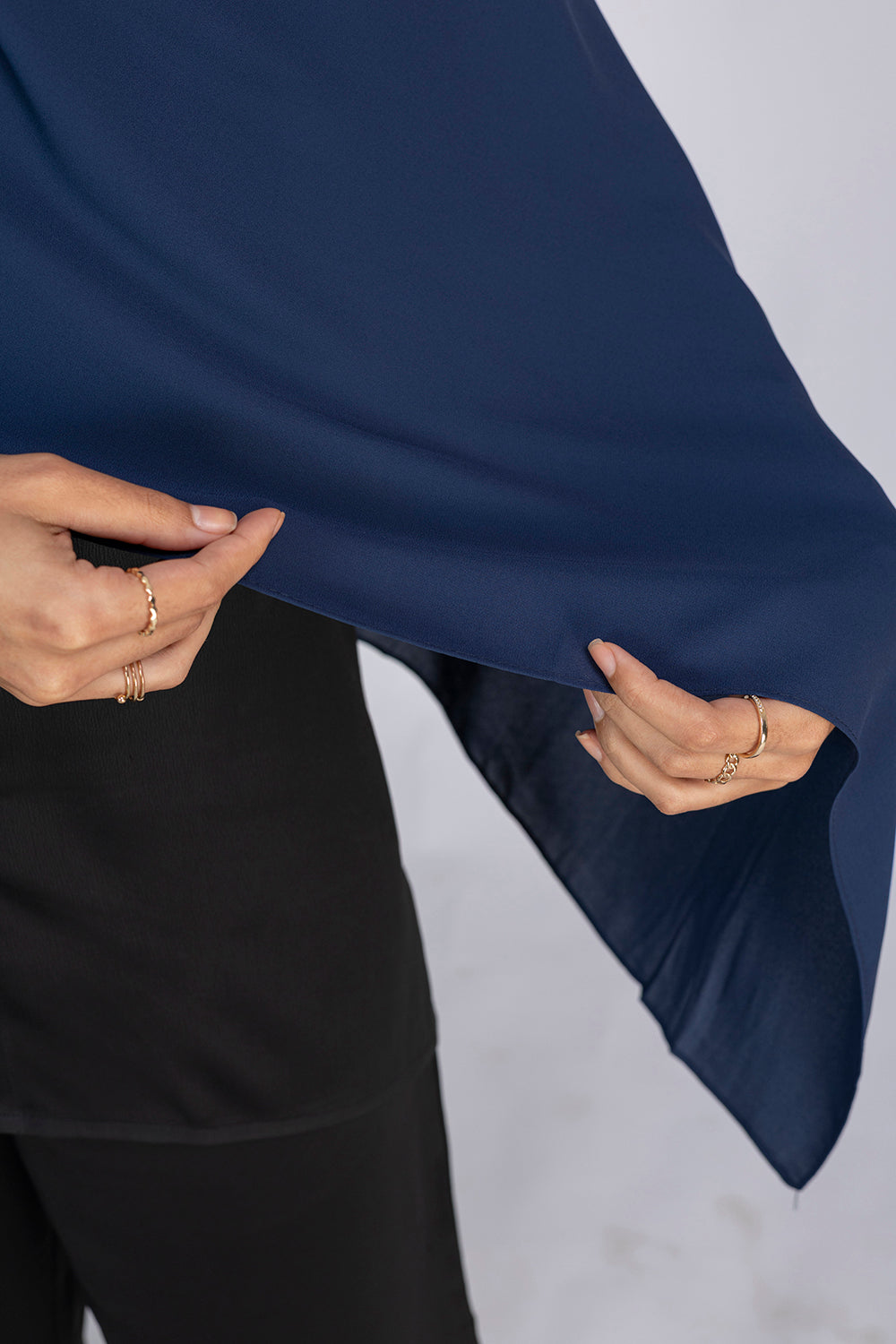 Opaque Chiffon Hijab - Navy