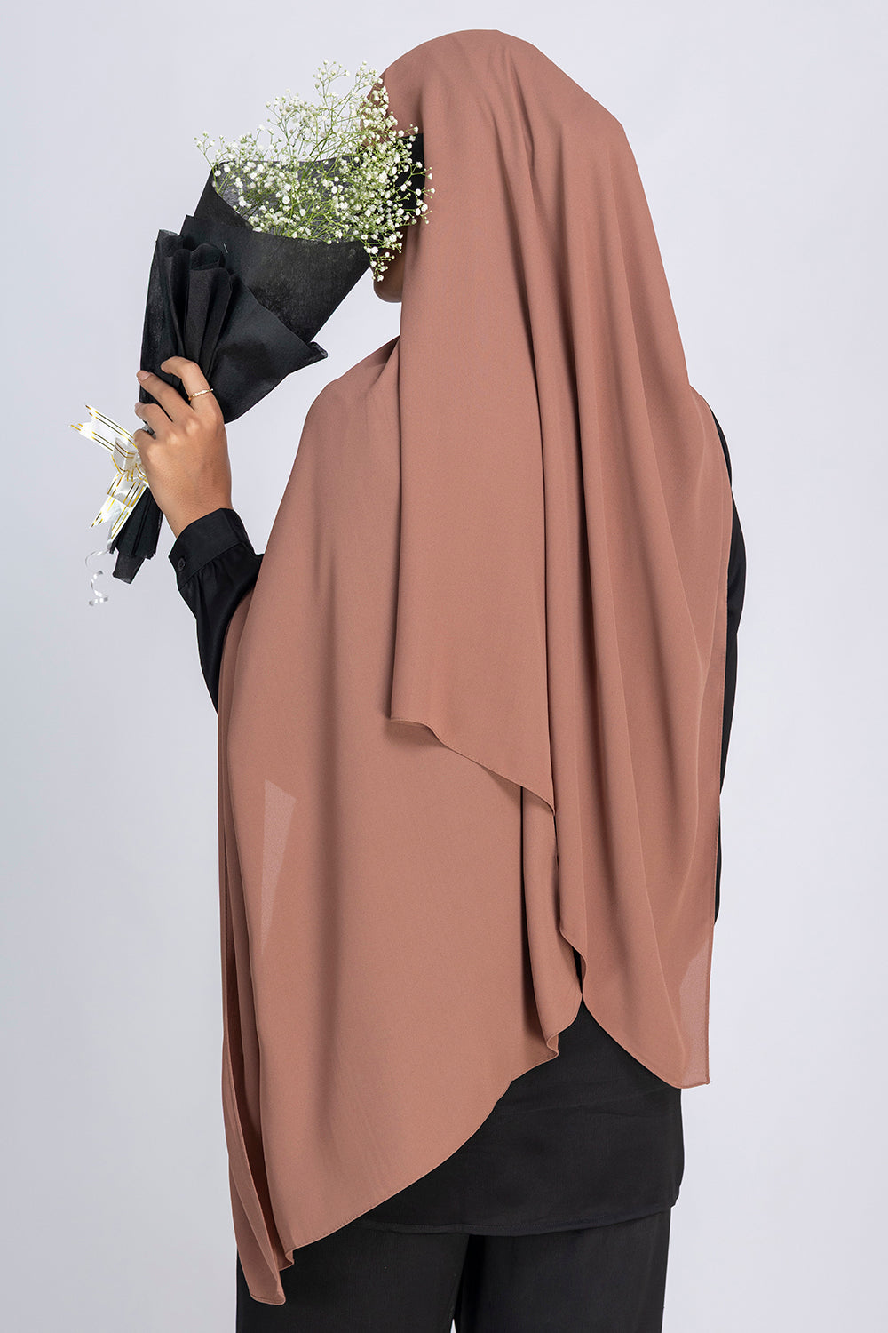 Opaque Chiffon Hijab - Light Brown