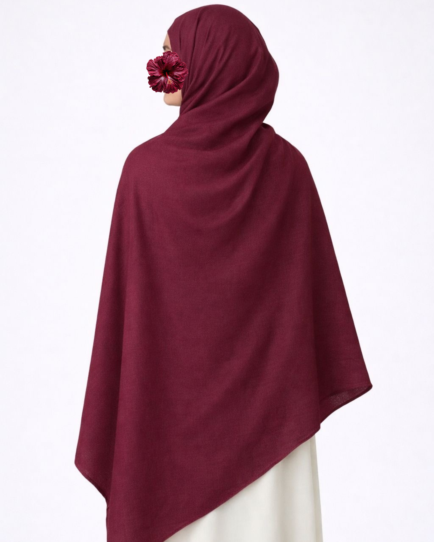 Maroon Cotton Rayon Hijab – Extra Large, Soft & Breathable