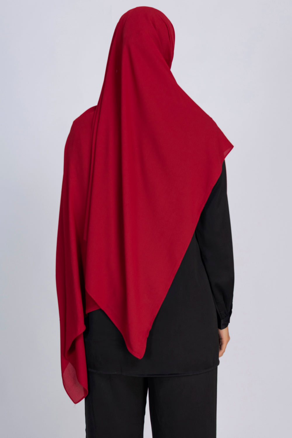 Opaque Chiffon Hijab- Dark Red