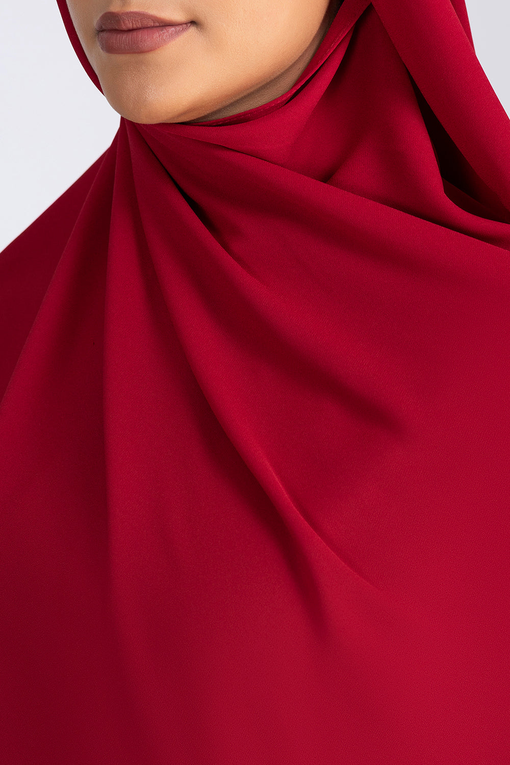 Opaque Chiffon Hijab- Dark Red