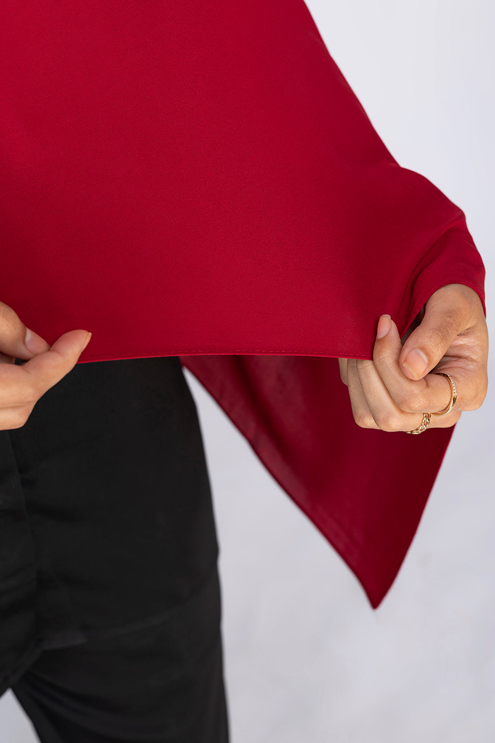 Opaque Chiffon Hijab- Dark Red