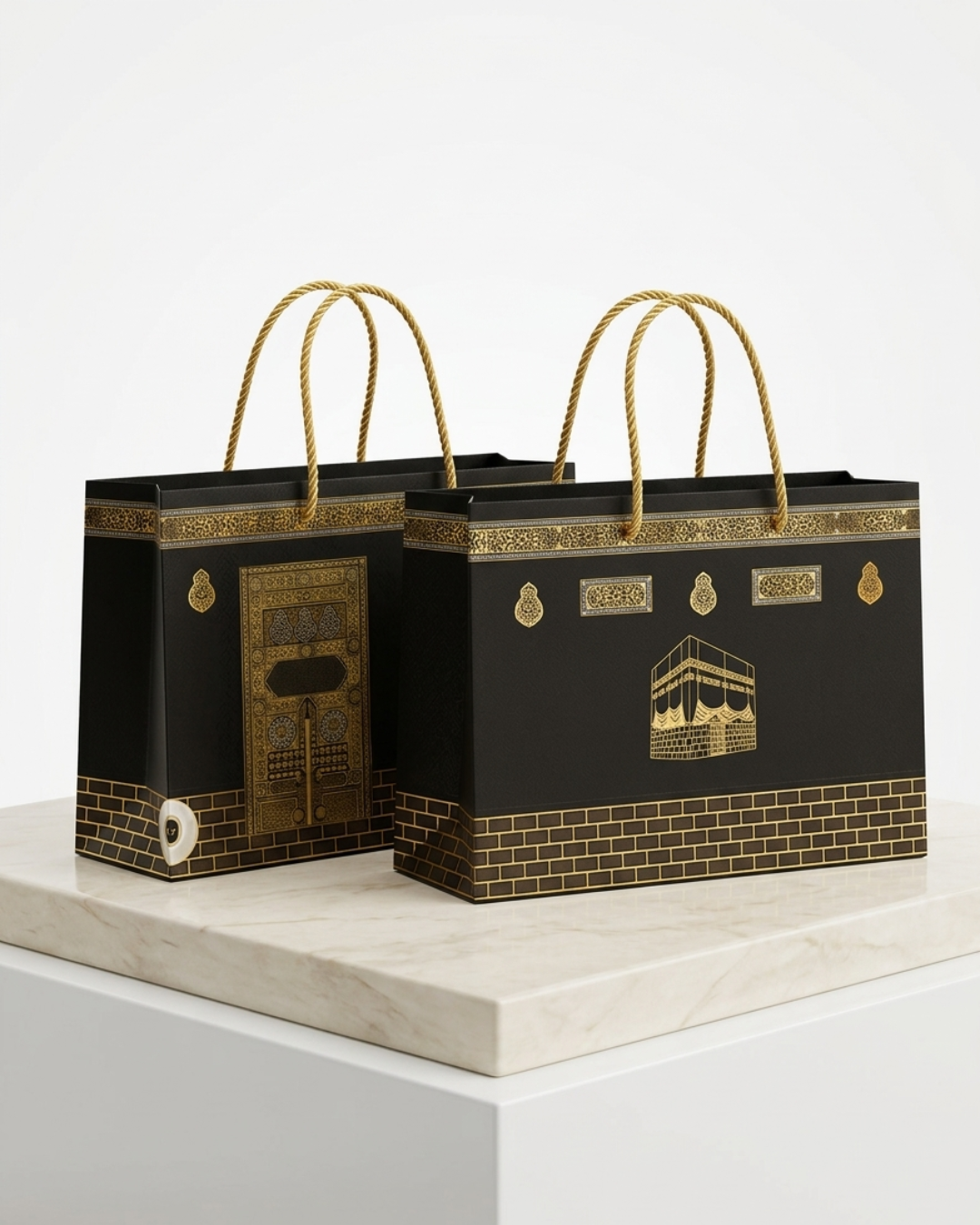 Medium Kaba-Inspired Paper Gift Bags – 2 Pack - Black