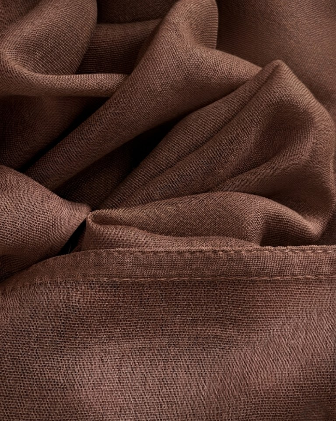 Premium Double Stitch Modal Hijab - Dark Brown