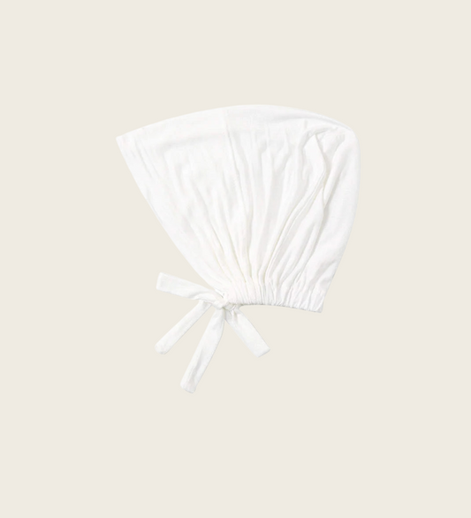 Bamboo Tie Back Hijab Cap - White
