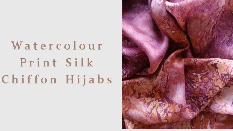 Watercolour Print Silk Chiffon Hijabs