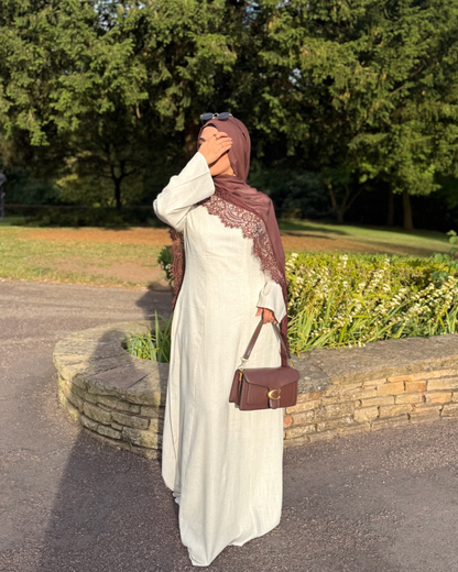 Lace Modal Hijab - Espresso