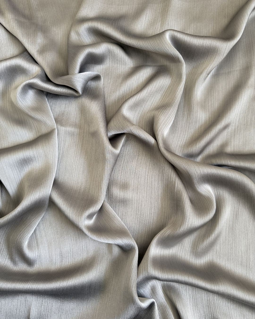 Muna Satin Crinkle Hijab  – Silver