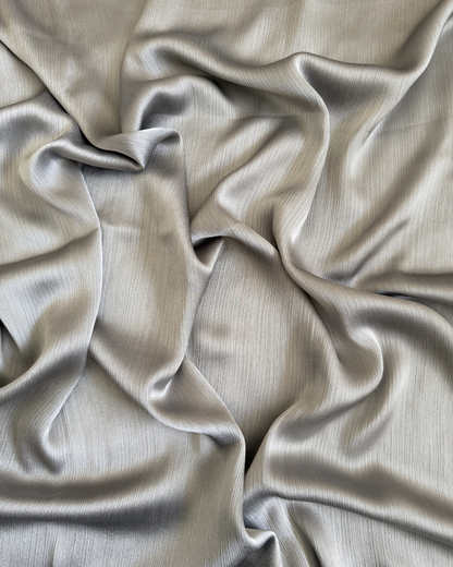 Muna Satin Crinkle Hijab  – Silver