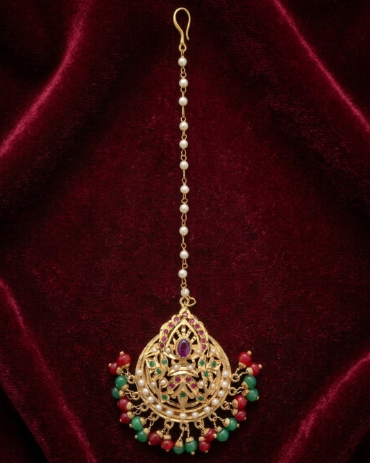 Ruby Emerald Maang Tikka