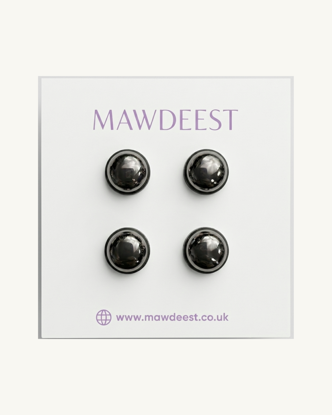 No–Snag Hijab Magnets- Metallic Black