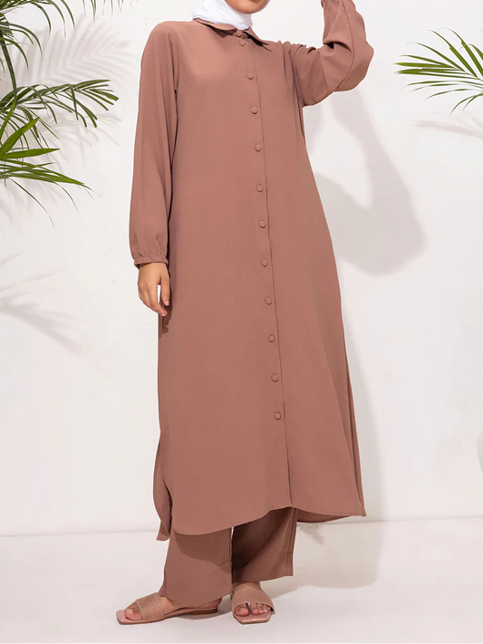 Modest Co-Ord Set - Brown