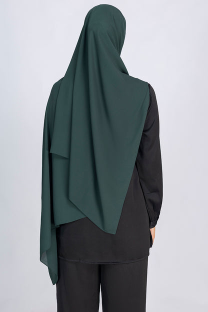 Opaque Chiffon Hijab- Dark Green