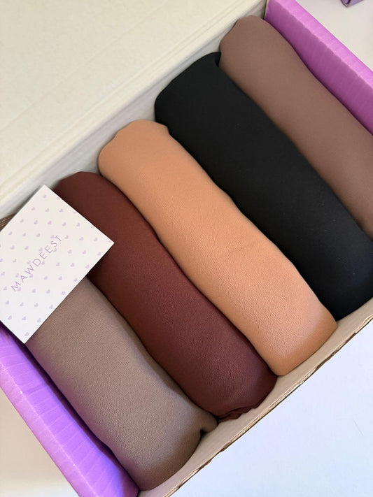 Premium Chiffon Hijab Gift Box- Earth Tone Collection