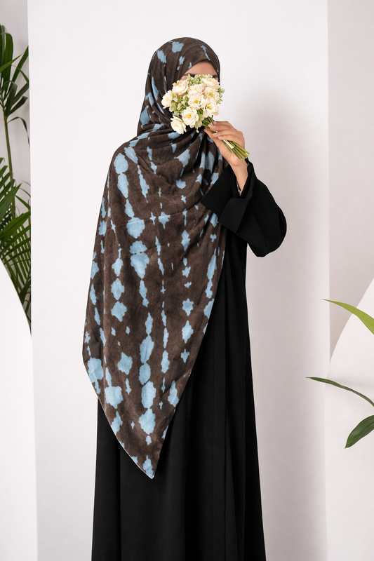 Printed  Modal Hijab - Twilight Wave