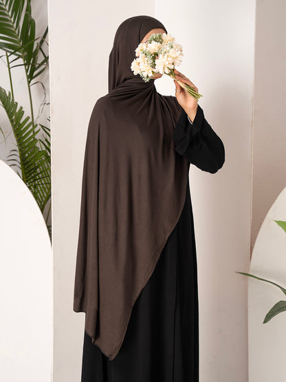 Premium Jersey Hijab - Dark Brown