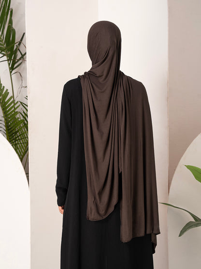Premium Jersey Hijab - Dark Brown