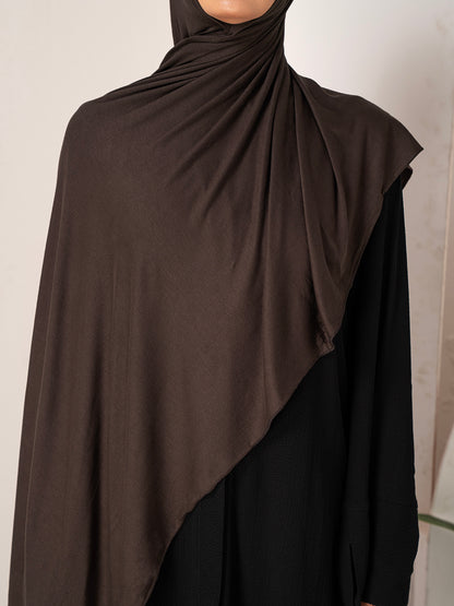 Premium Jersey Hijab - Dark Brown