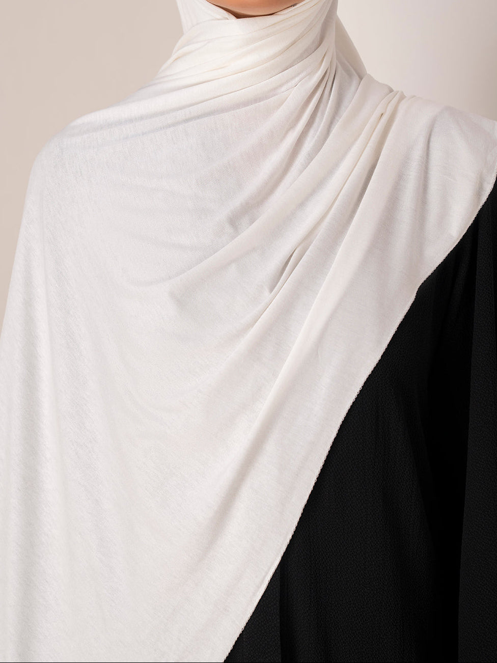 Premium Jersey Hijab - Ivory White