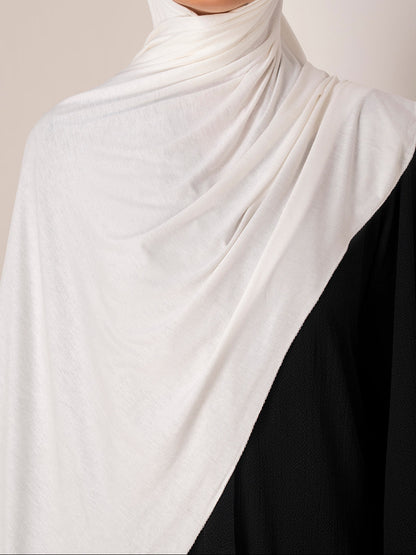 Premium Jersey Hijab - Ivory White