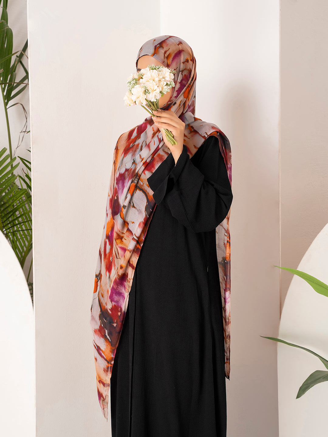 WaterColour Modal Hijab- Sunset Blush