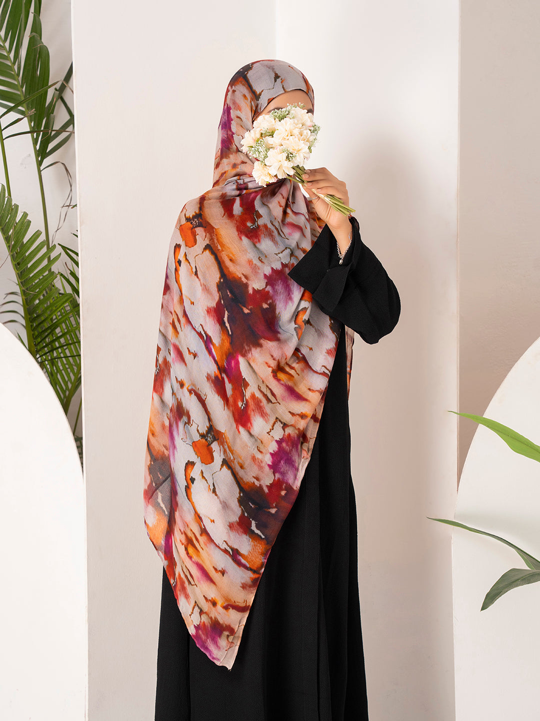 WaterColour Modal Hijab- Sunset Blush